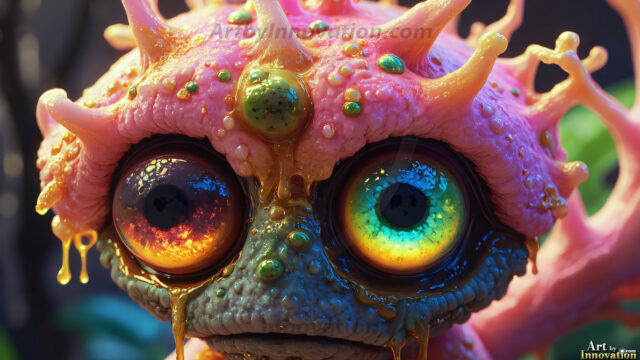 A collection of cute & adorable little-creatures from around the universe. In a photorealistic magical enchanted forest, the surface is covered in vibrant green moss, clusters of bioluminescent mushrooms. With delicate wildflowers blooming in impossible colors — violet, gold, crimson, as adorable little creatures rise from a misty forest floor. A hyper-realistic photo of hybrid creatures, like a adorable baby elephant, no bigger than a human palm. A foxlike creature, with red eyes, fluffy soft fur, and rows of sharp, serrated teeth. A chimera like weird creature, with crazy alien eyes, cyberpunk style. A hyper realistic portrait of a prehensile-tailed opossum, vibrantly colored, illuminated only by moonlight filtering through leaves in the darkness of night.