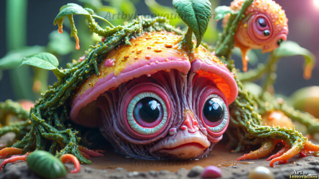 A collection of cute & adorable little-creatures from around the universe. In a photorealistic magical enchanted forest, the surface is covered in vibrant green moss, clusters of bioluminescent mushrooms. With delicate wildflowers blooming in impossible colors — violet, gold, crimson, as adorable little creatures rise from a misty forest floor. A hyper-realistic photo of hybrid creatures, like a adorable baby elephant, no bigger than a human palm. A foxlike creature, with red eyes, fluffy soft fur, and rows of sharp, serrated teeth. A chimera like weird creature, with crazy alien eyes, cyberpunk style. A hyper realistic portrait of a prehensile-tailed opossum, vibrantly colored, illuminated only by moonlight filtering through leaves in the darkness of night.