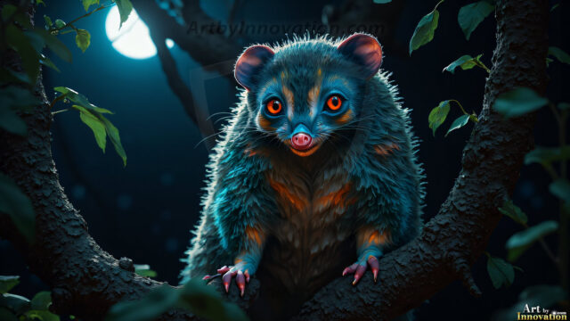 A collection of cute & adorable little-creatures from around the universe. In a photorealistic magical enchanted forest, the surface is covered in vibrant green moss, clusters of bioluminescent mushrooms. With delicate wildflowers blooming in impossible colors — violet, gold, crimson, as adorable little creatures rise from a misty forest floor. A hyper-realistic photo of hybrid creatures, like a adorable baby elephant, no bigger than a human palm. A foxlike creature, with red eyes, fluffy soft fur, and rows of sharp, serrated teeth. A chimera like weird creature, with crazy alien eyes, cyberpunk style. A hyper realistic portrait of a prehensile-tailed opossum, vibrantly colored, illuminated only by moonlight filtering through leaves in the darkness of night.