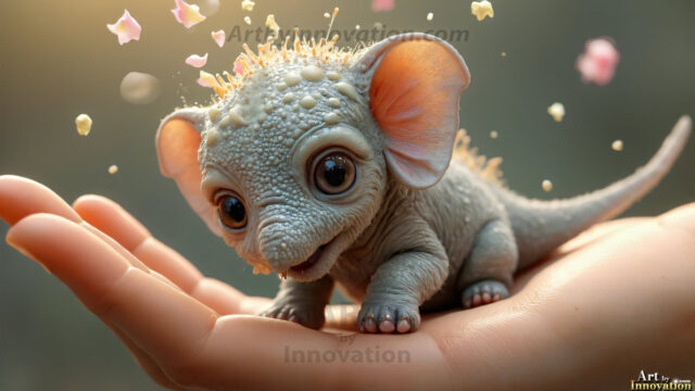 A collection of cute & adorable little-creatures from around the universe. In a photorealistic magical enchanted forest, the surface is covered in vibrant green moss, clusters of bioluminescent mushrooms. With delicate wildflowers blooming in impossible colors — violet, gold, crimson, as adorable little creatures rise from a misty forest floor. A hyper-realistic photo of hybrid creatures, like a adorable baby elephant, no bigger than a human palm. A foxlike creature, with red eyes, fluffy soft fur, and rows of sharp, serrated teeth. A chimera like weird creature, with crazy alien eyes, cyberpunk style. A hyper realistic portrait of a prehensile-tailed opossum, vibrantly colored, illuminated only by moonlight filtering through leaves in the darkness of night.