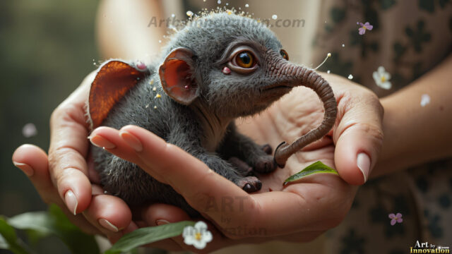 A collection of cute & adorable little-creatures from around the universe. In a photorealistic magical enchanted forest, the surface is covered in vibrant green moss, clusters of bioluminescent mushrooms. With delicate wildflowers blooming in impossible colors — violet, gold, crimson, as adorable little creatures rise from a misty forest floor. A hyper-realistic photo of hybrid creatures, like a adorable baby elephant, no bigger than a human palm. A foxlike creature, with red eyes, fluffy soft fur, and rows of sharp, serrated teeth. A chimera like weird creature, with crazy alien eyes, cyberpunk style. A hyper realistic portrait of a prehensile-tailed opossum, vibrantly colored, illuminated only by moonlight filtering through leaves in the darkness of night.