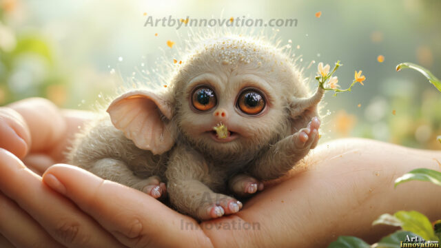 A collection of cute & adorable little-creatures from around the universe. In a photorealistic magical enchanted forest, the surface is covered in vibrant green moss, clusters of bioluminescent mushrooms. With delicate wildflowers blooming in impossible colors — violet, gold, crimson, as adorable little creatures rise from a misty forest floor. A hyper-realistic photo of hybrid creatures, like a adorable baby elephant, no bigger than a human palm. A foxlike creature, with red eyes, fluffy soft fur, and rows of sharp, serrated teeth. A chimera like weird creature, with crazy alien eyes, cyberpunk style. A hyper realistic portrait of a prehensile-tailed opossum, vibrantly colored, illuminated only by moonlight filtering through leaves in the darkness of night.