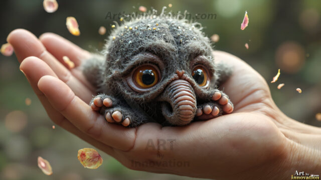 A collection of cute & adorable little-creatures from around the universe. In a photorealistic magical enchanted forest, the surface is covered in vibrant green moss, clusters of bioluminescent mushrooms. With delicate wildflowers blooming in impossible colors — violet, gold, crimson, as adorable little creatures rise from a misty forest floor. A hyper-realistic photo of hybrid creatures, like a adorable baby elephant, no bigger than a human palm. A foxlike creature, with red eyes, fluffy soft fur, and rows of sharp, serrated teeth. A chimera like weird creature, with crazy alien eyes, cyberpunk style. A hyper realistic portrait of a prehensile-tailed opossum, vibrantly colored, illuminated only by moonlight filtering through leaves in the darkness of night.