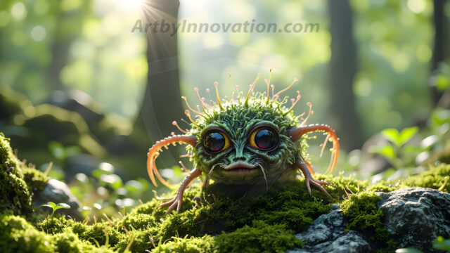 A collection of cute & adorable little-creatures from around the universe. In a photorealistic magical enchanted forest, the surface is covered in vibrant green moss, clusters of bioluminescent mushrooms. With delicate wildflowers blooming in impossible colors — violet, gold, crimson, as adorable little creatures rise from a misty forest floor. A hyper-realistic photo of hybrid creatures, like a adorable baby elephant, no bigger than a human palm. A foxlike creature, with red eyes, fluffy soft fur, and rows of sharp, serrated teeth. A chimera like weird creature, with crazy alien eyes, cyberpunk style. A hyper realistic portrait of a prehensile-tailed opossum, vibrantly colored, illuminated only by moonlight filtering through leaves in the darkness of night.