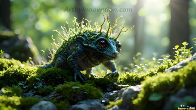 A collection of cute & adorable little-creatures from around the universe. In a photorealistic magical enchanted forest, the surface is covered in vibrant green moss, clusters of bioluminescent mushrooms. With delicate wildflowers blooming in impossible colors — violet, gold, crimson, as adorable little creatures rise from a misty forest floor. A hyper-realistic photo of hybrid creatures, like a adorable baby elephant, no bigger than a human palm. A foxlike creature, with red eyes, fluffy soft fur, and rows of sharp, serrated teeth. A chimera like weird creature, with crazy alien eyes, cyberpunk style. A hyper realistic portrait of a prehensile-tailed opossum, vibrantly colored, illuminated only by moonlight filtering through leaves in the darkness of night.
