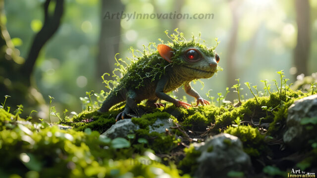 A collection of cute & adorable little-creatures from around the universe. In a photorealistic magical enchanted forest, the surface is covered in vibrant green moss, clusters of bioluminescent mushrooms. With delicate wildflowers blooming in impossible colors — violet, gold, crimson, as adorable little creatures rise from a misty forest floor. A hyper-realistic photo of hybrid creatures, like a adorable baby elephant, no bigger than a human palm. A foxlike creature, with red eyes, fluffy soft fur, and rows of sharp, serrated teeth. A chimera like weird creature, with crazy alien eyes, cyberpunk style. A hyper realistic portrait of a prehensile-tailed opossum, vibrantly colored, illuminated only by moonlight filtering through leaves in the darkness of night.