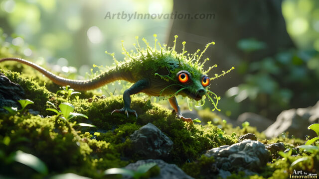 A collection of cute & adorable little-creatures from around the universe. In a photorealistic magical enchanted forest, the surface is covered in vibrant green moss, clusters of bioluminescent mushrooms. With delicate wildflowers blooming in impossible colors — violet, gold, crimson, as adorable little creatures rise from a misty forest floor. A hyper-realistic photo of hybrid creatures, like a adorable baby elephant, no bigger than a human palm. A foxlike creature, with red eyes, fluffy soft fur, and rows of sharp, serrated teeth. A chimera like weird creature, with crazy alien eyes, cyberpunk style. A hyper realistic portrait of a prehensile-tailed opossum, vibrantly colored, illuminated only by moonlight filtering through leaves in the darkness of night.