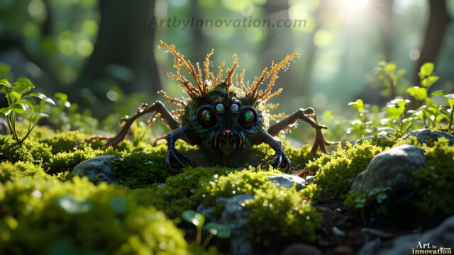 A collection of cute & adorable little-creatures from around the universe. In a photorealistic magical enchanted forest, the surface is covered in vibrant green moss, clusters of bioluminescent mushrooms. With delicate wildflowers blooming in impossible colors — violet, gold, crimson, as adorable little creatures rise from a misty forest floor. A hyper-realistic photo of hybrid creatures, like a adorable baby elephant, no bigger than a human palm. A foxlike creature, with red eyes, fluffy soft fur, and rows of sharp, serrated teeth. A chimera like weird creature, with crazy alien eyes, cyberpunk style. A hyper realistic portrait of a prehensile-tailed opossum, vibrantly colored, illuminated only by moonlight filtering through leaves in the darkness of night.