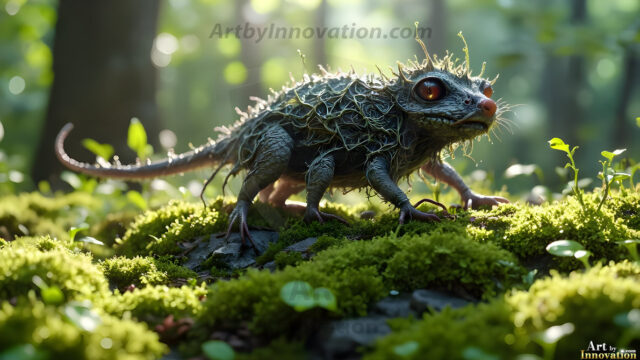 A collection of cute & adorable little-creatures from around the universe. In a photorealistic magical enchanted forest, the surface is covered in vibrant green moss, clusters of bioluminescent mushrooms. With delicate wildflowers blooming in impossible colors — violet, gold, crimson, as adorable little creatures rise from a misty forest floor. A hyper-realistic photo of hybrid creatures, like a adorable baby elephant, no bigger than a human palm. A foxlike creature, with red eyes, fluffy soft fur, and rows of sharp, serrated teeth. A chimera like weird creature, with crazy alien eyes, cyberpunk style. A hyper realistic portrait of a prehensile-tailed opossum, vibrantly colored, illuminated only by moonlight filtering through leaves in the darkness of night.