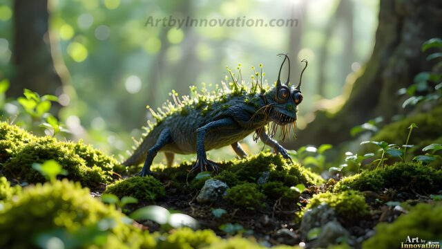A collection of cute & adorable little-creatures from around the universe. In a photorealistic magical enchanted forest, the surface is covered in vibrant green moss, clusters of bioluminescent mushrooms. With delicate wildflowers blooming in impossible colors — violet, gold, crimson, as adorable little creatures rise from a misty forest floor. A hyper-realistic photo of hybrid creatures, like a adorable baby elephant, no bigger than a human palm. A foxlike creature, with red eyes, fluffy soft fur, and rows of sharp, serrated teeth. A chimera like weird creature, with crazy alien eyes, cyberpunk style. A hyper realistic portrait of a prehensile-tailed opossum, vibrantly colored, illuminated only by moonlight filtering through leaves in the darkness of night.