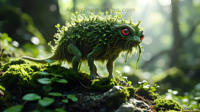 A collection of cute & adorable little-creatures from around the universe. In a photorealistic magical enchanted forest, the surface is covered in vibrant green moss, clusters of bioluminescent mushrooms. With delicate wildflowers blooming in impossible colors — violet, gold, crimson, as adorable little creatures rise from a misty forest floor. A hyper-realistic photo of hybrid creatures, like a adorable baby elephant, no bigger than a human palm. A foxlike creature, with red eyes, fluffy soft fur, and rows of sharp, serrated teeth. A chimera like weird creature, with crazy alien eyes, cyberpunk style. A hyper realistic portrait of a prehensile-tailed opossum, vibrantly colored, illuminated only by moonlight filtering through leaves in the darkness of night.