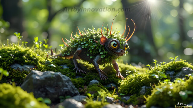 A collection of cute & adorable little-creatures from around the universe. In a photorealistic magical enchanted forest, the surface is covered in vibrant green moss, clusters of bioluminescent mushrooms. With delicate wildflowers blooming in impossible colors — violet, gold, crimson, as adorable little creatures rise from a misty forest floor. A hyper-realistic photo of hybrid creatures, like a adorable baby elephant, no bigger than a human palm. A foxlike creature, with red eyes, fluffy soft fur, and rows of sharp, serrated teeth. A chimera like weird creature, with crazy alien eyes, cyberpunk style. A hyper realistic portrait of a prehensile-tailed opossum, vibrantly colored, illuminated only by moonlight filtering through leaves in the darkness of night.