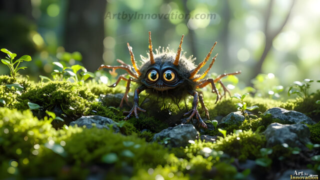 A collection of cute & adorable little-creatures from around the universe. In a photorealistic magical enchanted forest, the surface is covered in vibrant green moss, clusters of bioluminescent mushrooms. With delicate wildflowers blooming in impossible colors — violet, gold, crimson, as adorable little creatures rise from a misty forest floor. A hyper-realistic photo of hybrid creatures, like a adorable baby elephant, no bigger than a human palm. A foxlike creature, with red eyes, fluffy soft fur, and rows of sharp, serrated teeth. A chimera like weird creature, with crazy alien eyes, cyberpunk style. A hyper realistic portrait of a prehensile-tailed opossum, vibrantly colored, illuminated only by moonlight filtering through leaves in the darkness of night.