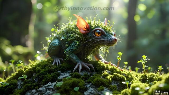 A collection of cute & adorable little-creatures from around the universe. In a photorealistic magical enchanted forest, the surface is covered in vibrant green moss, clusters of bioluminescent mushrooms. With delicate wildflowers blooming in impossible colors — violet, gold, crimson, as adorable little creatures rise from a misty forest floor. A hyper-realistic photo of hybrid creatures, like a adorable baby elephant, no bigger than a human palm. A foxlike creature, with red eyes, fluffy soft fur, and rows of sharp, serrated teeth. A chimera like weird creature, with crazy alien eyes, cyberpunk style. A hyper realistic portrait of a prehensile-tailed opossum, vibrantly colored, illuminated only by moonlight filtering through leaves in the darkness of night.