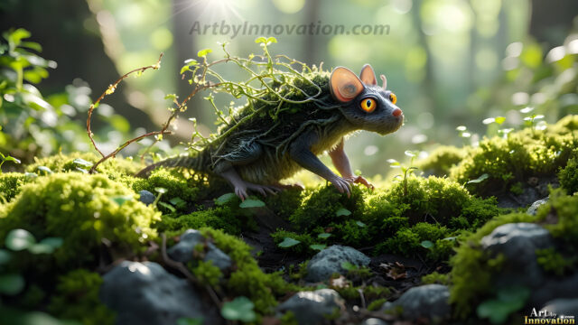A collection of cute & adorable little-creatures from around the universe. In a photorealistic magical enchanted forest, the surface is covered in vibrant green moss, clusters of bioluminescent mushrooms. With delicate wildflowers blooming in impossible colors — violet, gold, crimson, as adorable little creatures rise from a misty forest floor. A hyper-realistic photo of hybrid creatures, like a adorable baby elephant, no bigger than a human palm. A foxlike creature, with red eyes, fluffy soft fur, and rows of sharp, serrated teeth. A chimera like weird creature, with crazy alien eyes, cyberpunk style. A hyper realistic portrait of a prehensile-tailed opossum, vibrantly colored, illuminated only by moonlight filtering through leaves in the darkness of night.