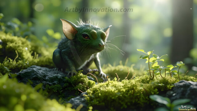 A collection of cute & adorable little-creatures from around the universe. In a photorealistic magical enchanted forest, the surface is covered in vibrant green moss, clusters of bioluminescent mushrooms. With delicate wildflowers blooming in impossible colors — violet, gold, crimson, as adorable little creatures rise from a misty forest floor. A hyper-realistic photo of hybrid creatures, like a adorable baby elephant, no bigger than a human palm. A foxlike creature, with red eyes, fluffy soft fur, and rows of sharp, serrated teeth. A chimera like weird creature, with crazy alien eyes, cyberpunk style. A hyper realistic portrait of a prehensile-tailed opossum, vibrantly colored, illuminated only by moonlight filtering through leaves in the darkness of night.