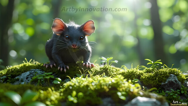 A collection of cute & adorable little-creatures from around the universe. In a photorealistic magical enchanted forest, the surface is covered in vibrant green moss, clusters of bioluminescent mushrooms. With delicate wildflowers blooming in impossible colors — violet, gold, crimson, as adorable little creatures rise from a misty forest floor. A hyper-realistic photo of hybrid creatures, like a adorable baby elephant, no bigger than a human palm. A foxlike creature, with red eyes, fluffy soft fur, and rows of sharp, serrated teeth. A chimera like weird creature, with crazy alien eyes, cyberpunk style. A hyper realistic portrait of a prehensile-tailed opossum, vibrantly colored, illuminated only by moonlight filtering through leaves in the darkness of night.