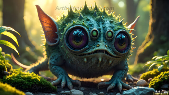 A collection of cute & adorable little-creatures from around the universe. In a photorealistic magical enchanted forest, the surface is covered in vibrant green moss, clusters of bioluminescent mushrooms. With delicate wildflowers blooming in impossible colors — violet, gold, crimson, as adorable little creatures rise from a misty forest floor. A hyper-realistic photo of hybrid creatures, like a adorable baby elephant, no bigger than a human palm. A foxlike creature, with red eyes, fluffy soft fur, and rows of sharp, serrated teeth. A chimera like weird creature, with crazy alien eyes, cyberpunk style. A hyper realistic portrait of a prehensile-tailed opossum, vibrantly colored, illuminated only by moonlight filtering through leaves in the darkness of night.