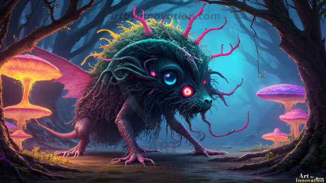 A collection of cute & adorable little-creatures from around the universe. In a photorealistic magical enchanted forest, the surface is covered in vibrant green moss, clusters of bioluminescent mushrooms. With delicate wildflowers blooming in impossible colors — violet, gold, crimson, as adorable little creatures rise from a misty forest floor. A hyper-realistic photo of hybrid creatures, like a adorable baby elephant, no bigger than a human palm. A foxlike creature, with red eyes, fluffy soft fur, and rows of sharp, serrated teeth. A chimera like weird creature, with crazy alien eyes, cyberpunk style. A hyper realistic portrait of a prehensile-tailed opossum, vibrantly colored, illuminated only by moonlight filtering through leaves in the darkness of night.