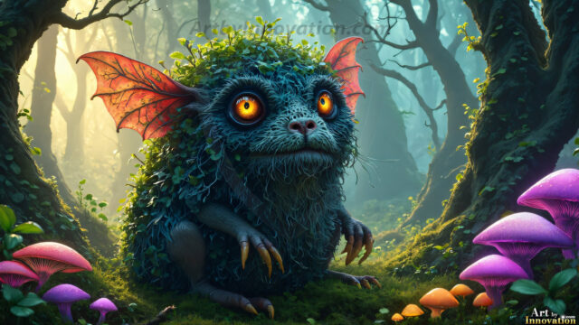 A collection of cute & adorable little-creatures from around the universe. In a photorealistic magical enchanted forest, the surface is covered in vibrant green moss, clusters of bioluminescent mushrooms. With delicate wildflowers blooming in impossible colors — violet, gold, crimson, as adorable little creatures rise from a misty forest floor. A hyper-realistic photo of hybrid creatures, like a adorable baby elephant, no bigger than a human palm. A foxlike creature, with red eyes, fluffy soft fur, and rows of sharp, serrated teeth. A chimera like weird creature, with crazy alien eyes, cyberpunk style. A hyper realistic portrait of a prehensile-tailed opossum, vibrantly colored, illuminated only by moonlight filtering through leaves in the darkness of night.