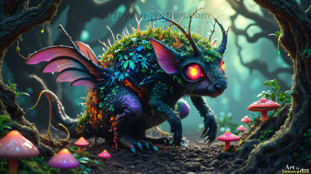 A collection of cute & adorable little-creatures from around the universe. In a photorealistic magical enchanted forest, the surface is covered in vibrant green moss, clusters of bioluminescent mushrooms. With delicate wildflowers blooming in impossible colors — violet, gold, crimson, as adorable little creatures rise from a misty forest floor. A hyper-realistic photo of hybrid creatures, like a adorable baby elephant, no bigger than a human palm. A foxlike creature, with red eyes, fluffy soft fur, and rows of sharp, serrated teeth. A chimera like weird creature, with crazy alien eyes, cyberpunk style. A hyper realistic portrait of a prehensile-tailed opossum, vibrantly colored, illuminated only by moonlight filtering through leaves in the darkness of night.