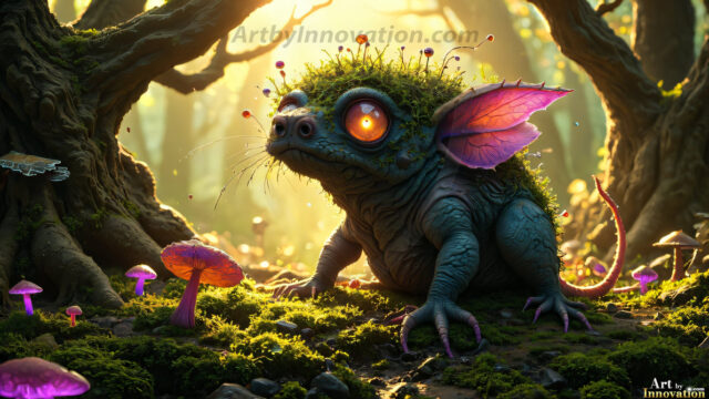 A collection of cute & adorable little-creatures from around the universe. In a photorealistic magical enchanted forest, the surface is covered in vibrant green moss, clusters of bioluminescent mushrooms. With delicate wildflowers blooming in impossible colors — violet, gold, crimson, as adorable little creatures rise from a misty forest floor. A hyper-realistic photo of hybrid creatures, like a adorable baby elephant, no bigger than a human palm. A foxlike creature, with red eyes, fluffy soft fur, and rows of sharp, serrated teeth. A chimera like weird creature, with crazy alien eyes, cyberpunk style. A hyper realistic portrait of a prehensile-tailed opossum, vibrantly colored, illuminated only by moonlight filtering through leaves in the darkness of night.
