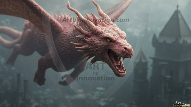 AI dragon fantasy art featuring colossal mythical beasts soaring over modern cities with breathtaking scale, detail and raw power.