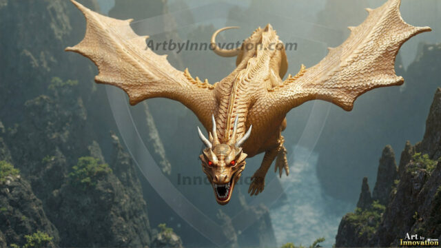 AI dragon fantasy art featuring colossal mythical beasts soaring over modern cities with breathtaking scale, detail and raw power.