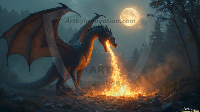 AI dragon fantasy art featuring colossal mythical beasts soaring over modern cities with breathtaking scale, detail and raw power.