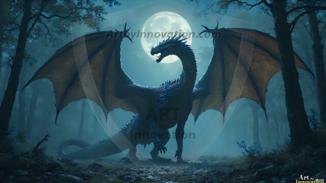 AI dragon fantasy art featuring colossal mythical beasts soaring over modern cities with breathtaking scale, detail and raw power.