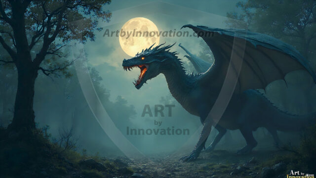 AI dragon fantasy art featuring colossal mythical beasts soaring over modern cities with breathtaking scale, detail and raw power.