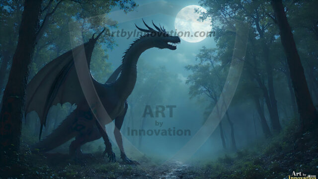 AI dragon fantasy art featuring colossal mythical beasts soaring over modern cities with breathtaking scale, detail and raw power.