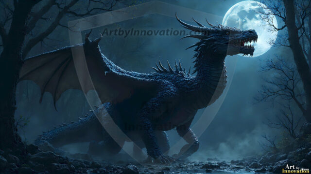 AI dragon fantasy art featuring colossal mythical beasts soaring over modern cities with breathtaking scale, detail and raw power.