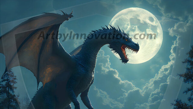 AI dragon fantasy art featuring colossal mythical beasts soaring over modern cities with breathtaking scale, detail and raw power.