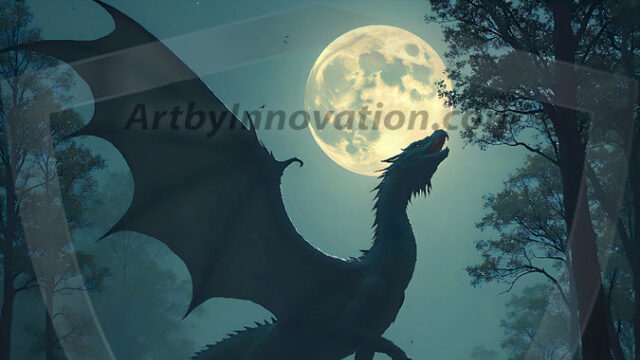 AI dragon fantasy art featuring colossal mythical beasts soaring over modern cities with breathtaking scale, detail and raw power.