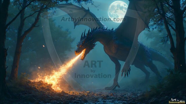 AI dragon fantasy art featuring colossal mythical beasts soaring over modern cities with breathtaking scale, detail and raw power.