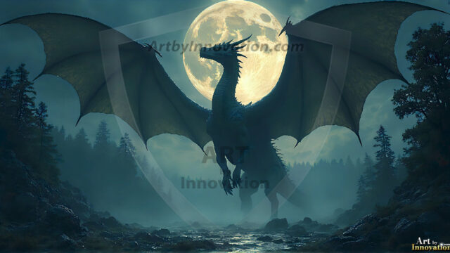 AI dragon fantasy art featuring colossal mythical beasts soaring over modern cities with breathtaking scale, detail and raw power.