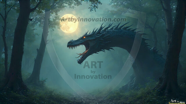 AI dragon fantasy art featuring colossal mythical beasts soaring over modern cities with breathtaking scale, detail and raw power.