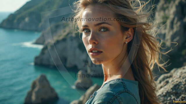 A collection of pictures of beautiful women from various locations around the world. This collection of images was created using AI and includes a mixture of real world locations, as well as fantasy settings. The image prompt was wrote to the make the background a high priority along with the model in the photograph.