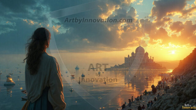 A collection of pictures of beautiful women from various locations around the world. This collection of images was created using AI and includes a mixture of real world locations, as well as fantasy settings. The image prompt was wrote to the make the background a high priority along with the model in the photograph.