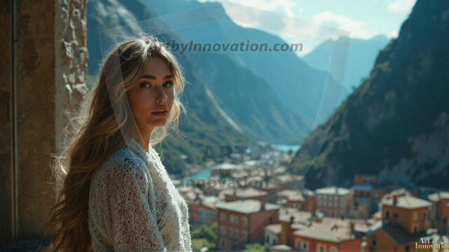 A collection of pictures of beautiful women from various locations around the world. This collection of images was created using AI and includes a mixture of real world locations, as well as fantasy settings. The image prompt was wrote to the make the background a high priority along with the model in the photograph.