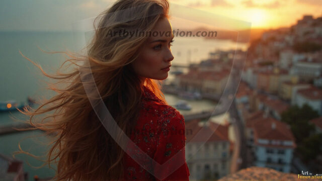 A collection of pictures of beautiful women from various locations around the world. This collection of images was created using AI and includes a mixture of real world locations, as well as fantasy settings. The image prompt was wrote to the make the background a high priority along with the model in the photograph.