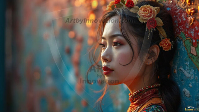 A collection of pictures of beautiful women from various locations around the world. This collection of images was created using AI and includes a mixture of real world locations, as well as fantasy settings. The image prompt was wrote to the make the background a high priority along with the model in the photograph.