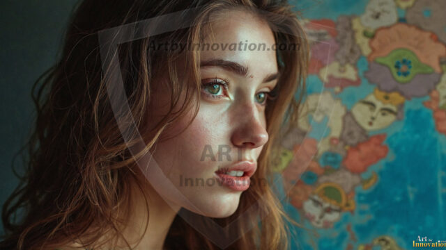 A collection of pictures of beautiful women from various locations around the world. This collection of images was created using AI and includes a mixture of real world locations, as well as fantasy settings. The image prompt was wrote to the make the background a high priority along with the model in the photograph.