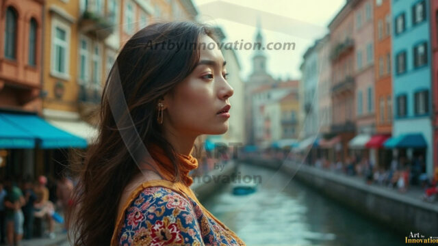 A collection of pictures of beautiful women from various locations around the world. This collection of images was created using AI and includes a mixture of real world locations, as well as fantasy settings. The image prompt was wrote to the make the background a high priority along with the model in the photograph.