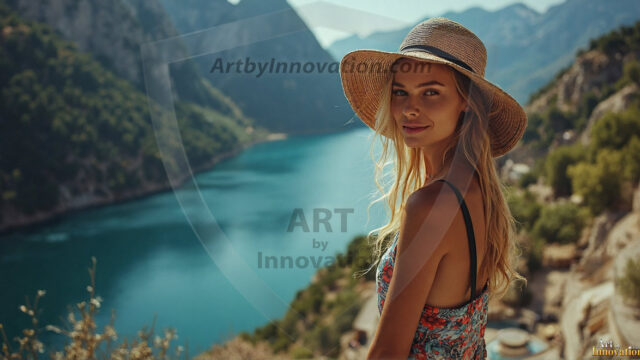 A collection of pictures of beautiful women from various locations around the world. This collection of images was created using AI and includes a mixture of real world locations, as well as fantasy settings. The image prompt was wrote to the make the background a high priority along with the model in the photograph.