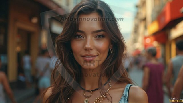 A collection of pictures of beautiful women from various locations around the world. This collection of images was created using AI and includes a mixture of real world locations, as well as fantasy settings. The image prompt was wrote to the make the background a high priority along with the model in the photograph.