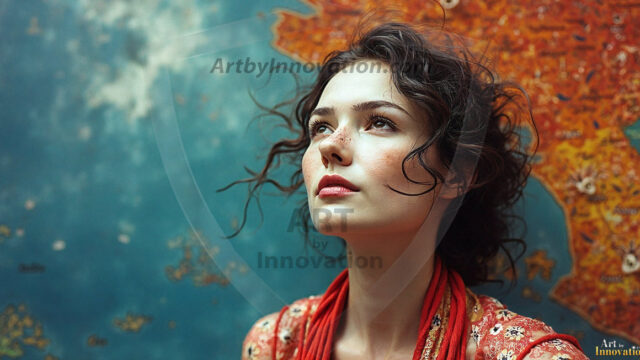 A collection of pictures of beautiful women from various locations around the world. This collection of images was created using AI and includes a mixture of real world locations, as well as fantasy settings. The image prompt was wrote to the make the background a high priority along with the model in the photograph.