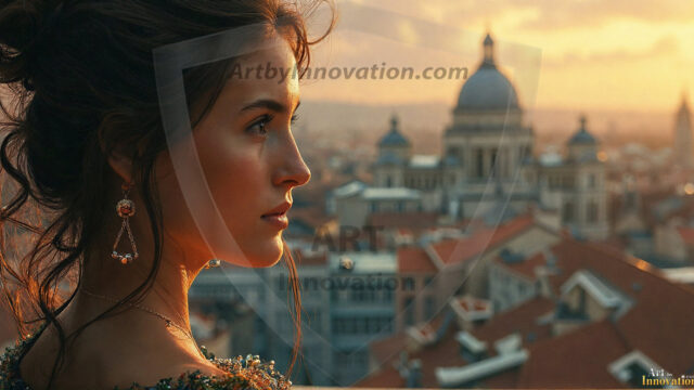 A collection of pictures of beautiful women from various locations around the world. This collection of images was created using AI and includes a mixture of real world locations, as well as fantasy settings. The image prompt was wrote to the make the background a high priority along with the model in the photograph.