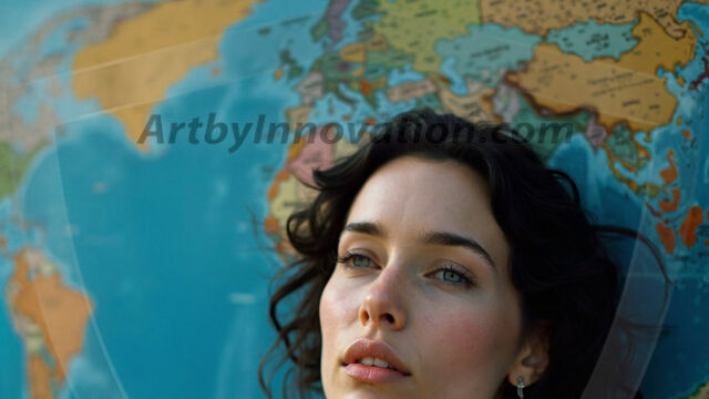 A collection of pictures of beautiful women from various locations around the world. This collection of images was created using AI and includes a mixture of real world locations, as well as fantasy settings. The image prompt was wrote to the make the background a high priority along with the model in the photograph.